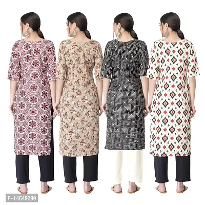 New Crepe Combo Printed Kurtis For Women Pack Of 4-thumb2