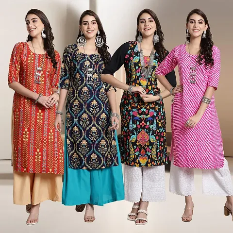 Fancy Crepe Kurtis for Women Pack Of 4