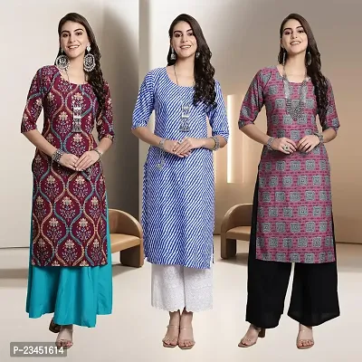 Fancy Rayon Kurtis For Women Pack Of 3