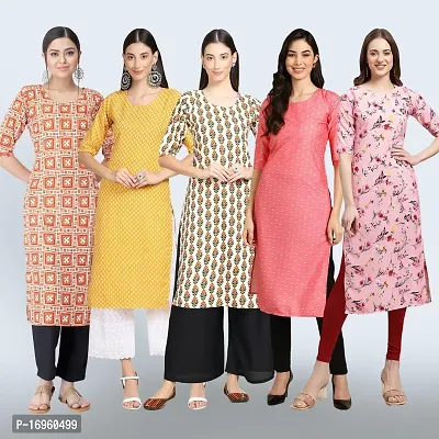 Women Stylish Crepe Printed Staright Kurta