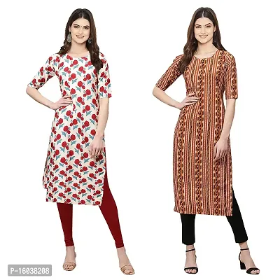 Stylish Digital Printed Women Crepe Kurta- Pack of 2