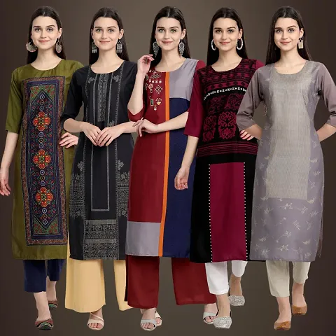 Fancy Crepe Kurtis Pack Of 5