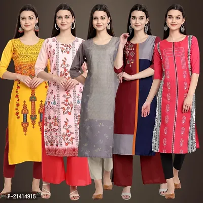 Fancy Crepe Kurtis For Women Pack Of 5