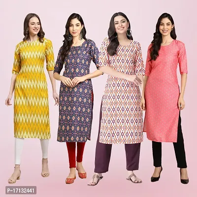 Women Stylish Crepe Printed Straight Kurta-thumb0