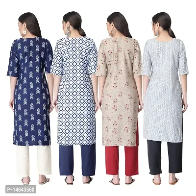 New Crepe Combo Printed Kurtis For Women Pack Of 4-thumb2