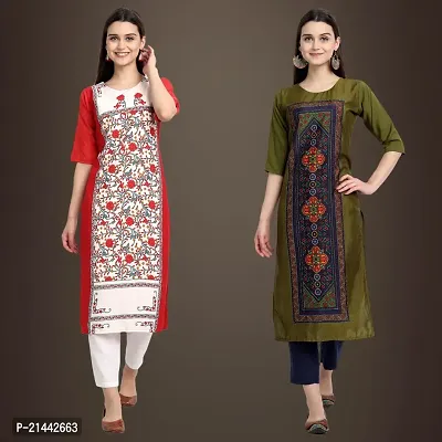 Fancy Crepe Kurtis for Women Pack Of 2-thumb0