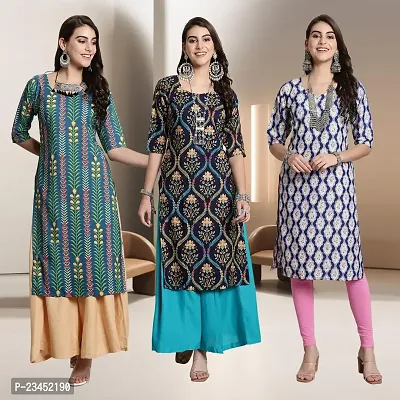 Fancy Rayon Kurtis For Women Pack Of 3