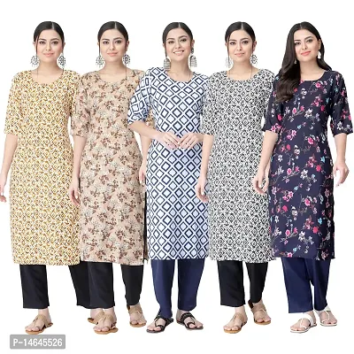 New Crepe Printed Kurtis Combo For Women Pack Of 5