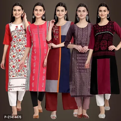 Fancy Crepe Kurtis For Women Pack Of 5-thumb0