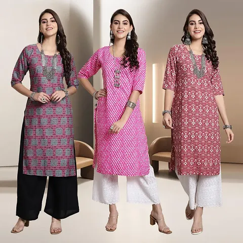 Fancy Rayon Kurtis For Women Pack Of 3