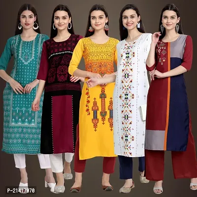 Fancy Crepe Kurtis For Women Pack Of 5