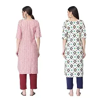 Attarctive Crepe Printed Straight Kurti Combo For Women Pack Of 2-thumb1