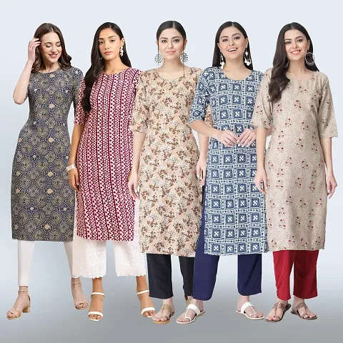 Women Stylish Crepe Staright Kurta