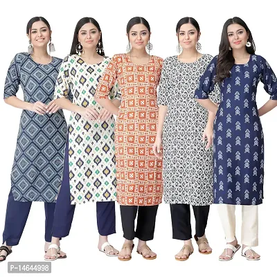 New Crepe Printed Kurtis Combo For Women Pack Of 5