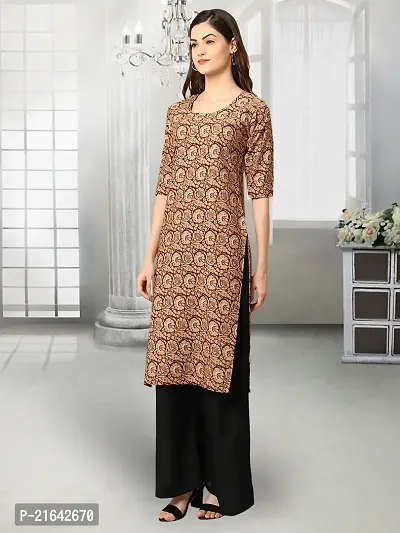 Stylish Beige Crepe Stitched Kurta For Women-thumb2