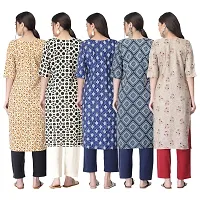 New Crepe Printed Kurtis Combo For Women Pack Of 5-thumb1