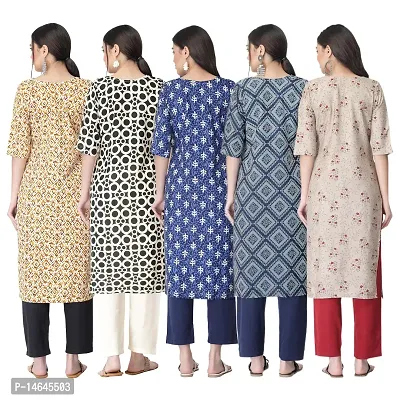 New Crepe Printed Kurtis Combo For Women Pack Of 5-thumb2