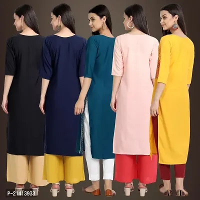 Fancy Crepe Kurtis For Women Pack Of 5-thumb2