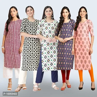 Women Stylish Crepe Printed Staright Kurta