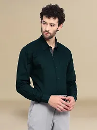 Reliable Green Cotton Solid Long Sleeves Formal Shirt For Men-thumb1