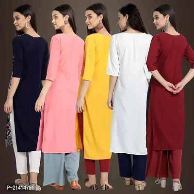 Fancy Crepe Kurtis For Women Pack Of 5-thumb2