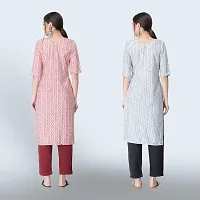 Women Stylish Crepe Ethnic Motif Casual Straight Kurta-thumb1