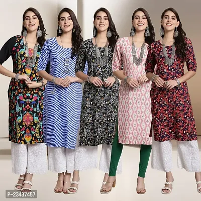 Fancy Crepe Kurtis For Women Pack Of 5-thumb0