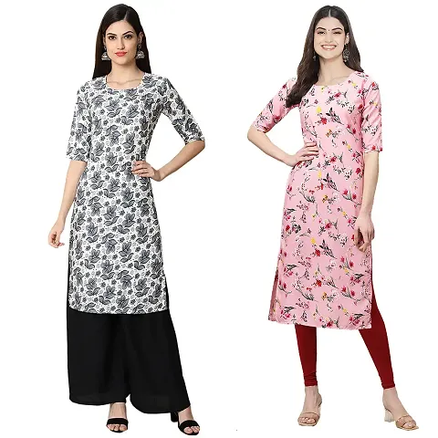 Stylish Crepe Printed Kurti - Pack of 2