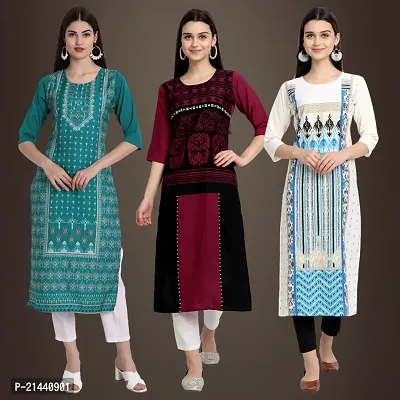 Fancy Crepe Kurtis for Women Pack Of 3-thumb0