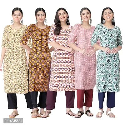 New Crepe Printed Kurtis Combo For Women Pack Of 5