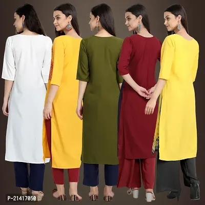 Fancy Crepe Kurtis For Women Pack Of 5-thumb2