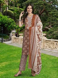 Fancy Cotton Blend Kurta Bottom And Dupatta Set For Women-thumb1