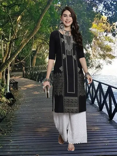 Stylish Crepe Stitched Kurta For Women