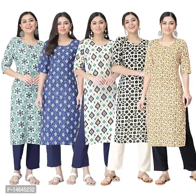 New Crepe Printed Kurtis Combo For Women Pack Of 5