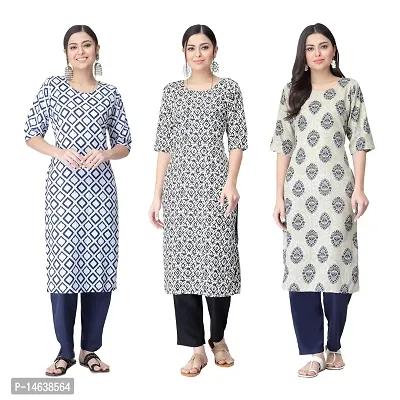 New Crepe Combo Printed Kurtis For Women Pack Of 3