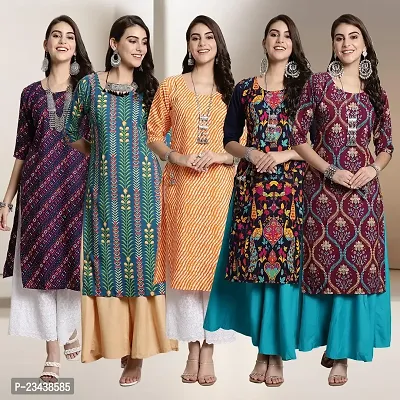 Fancy Crepe Kurtis For Women Pack Of 5