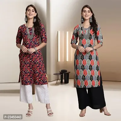 Fancy Rayon Kurtis For Women Pack Of 2-thumb0