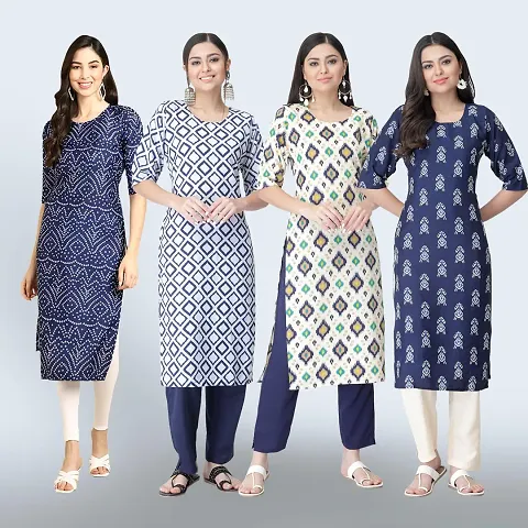 Women Stylish Crepe Straight Kurta