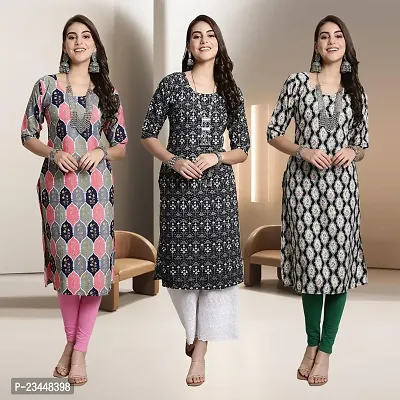 Fancy Rayon Kurtis For Women Pack Of 3-thumb0