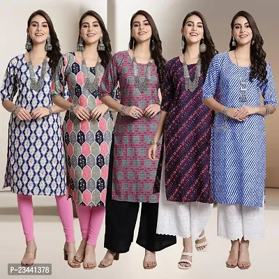 Fancy Crepe Kurtis For Women Pack Of 5-thumb0