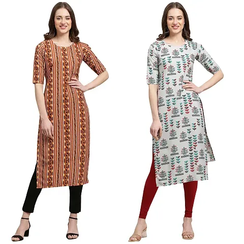 Stylish Crepe Printed Kurti - Pack of 2