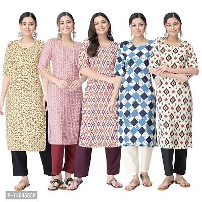 New Crepe Printed Kurtis Combo For Women Pack Of 5