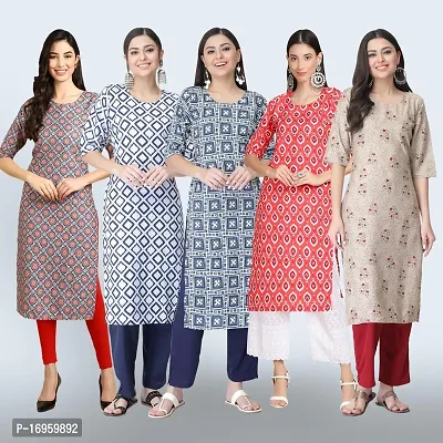 Women Stylish Crepe Printed Staright Kurta-thumb0