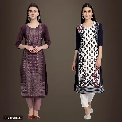 Best Trendy Crepe Printed Kurti For Women Combo Of 2