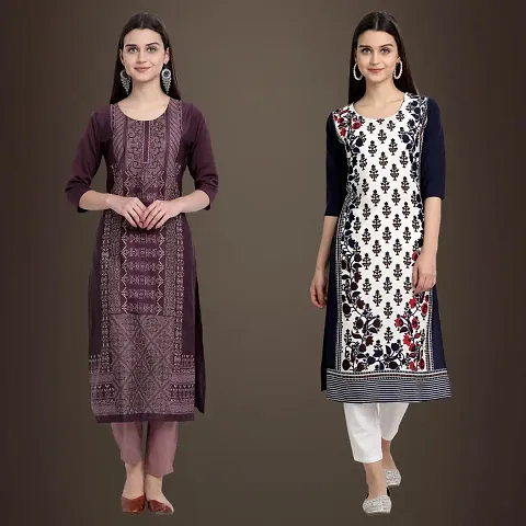 Best Trendy Crepe Printed Kurti - Combo Of 2