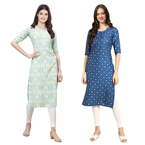 Stylish Crepe Printed Kurti - Pack of 2