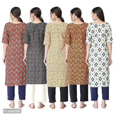 New Crepe Printed Kurtis Combo For Women Pack Of 5-thumb2