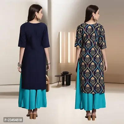 Fancy Rayon Kurtis For Women Pack Of 2-thumb2