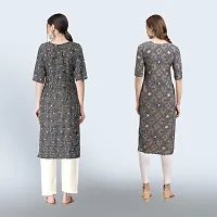 Women Stylish Crepe Ethnic Motif Casual Straight Kurta-thumb1