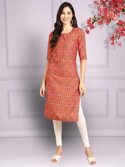 Stylish Straight Crepe Stitched Kurta